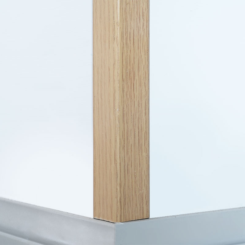 Masif Ahşap Dik Açılı (90°) Geçiş Şeridi (Kırmızı Meşe Kaplama+Boya ile Sarılmış) - Meşe Rengi 1 1/2' x 1 1/2'