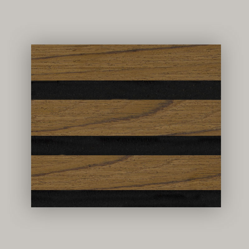 Izgara Duvarı/Akustik Duvar Paneli (3 Taraflı Mühendislik Ahşap Kaplamayla Sarılmış) - Ahşap Damar Rengi 2400/2700mm x 600mm