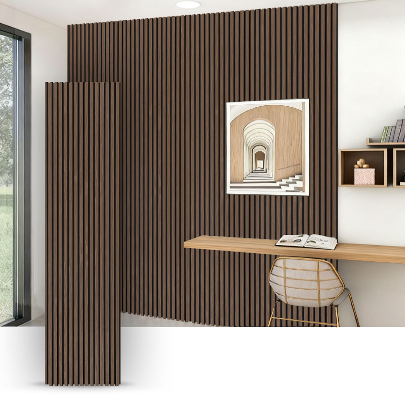 Izgara Duvarı/Akustik Duvar Paneli (Tek Taraflı Mühendislik Ahşap Kaplamayla Sarılmış) - Ahşap Damar Rengi 2400/2700mm x 600mm