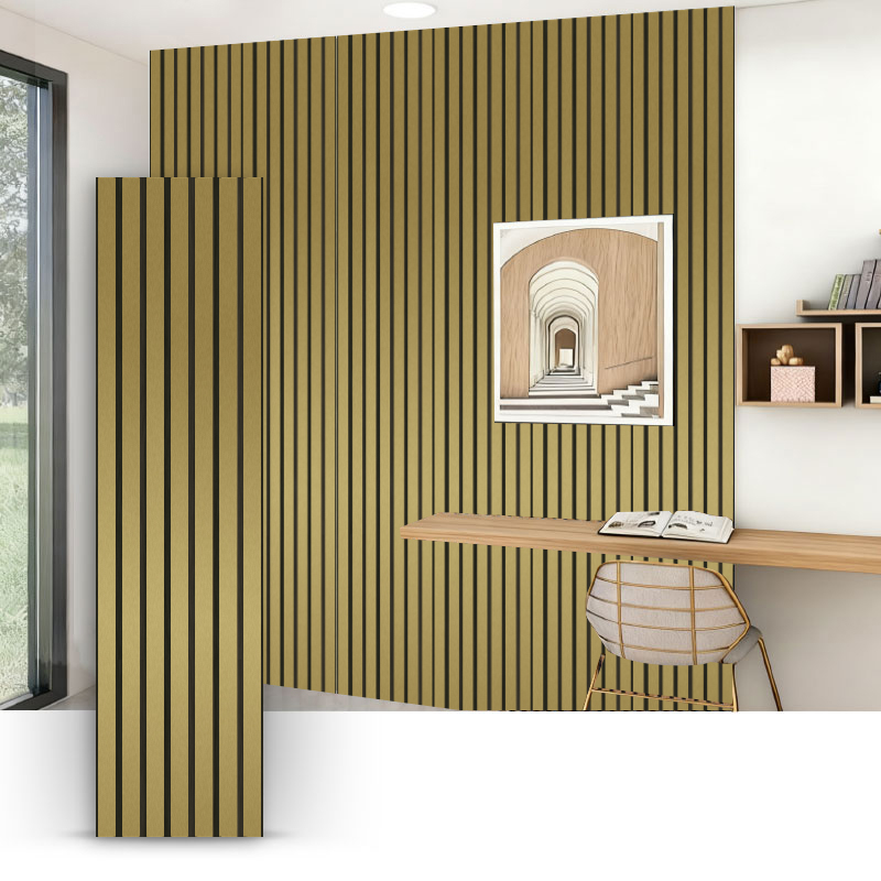 Izgara Duvar/Akustik Duvar Paneli (Tek Taraflı PVC Sarılmış) - Metalik Fırçalanmış Renk 2400/2700mm x 600mm