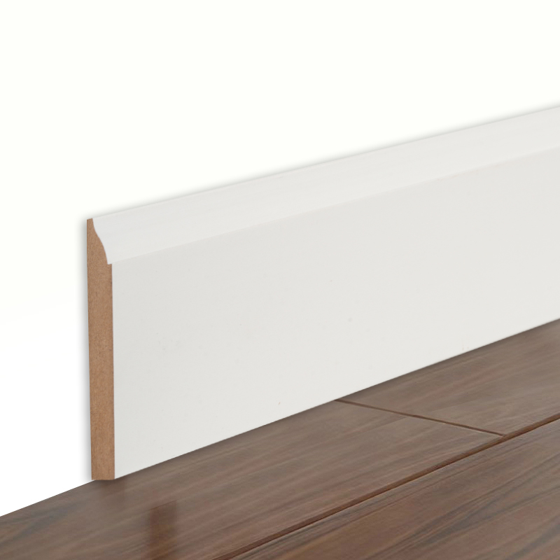 MDF Süpürgelik (Dolgu Astarlı ve İnci Beyazı)3/5' x 3 1/4'