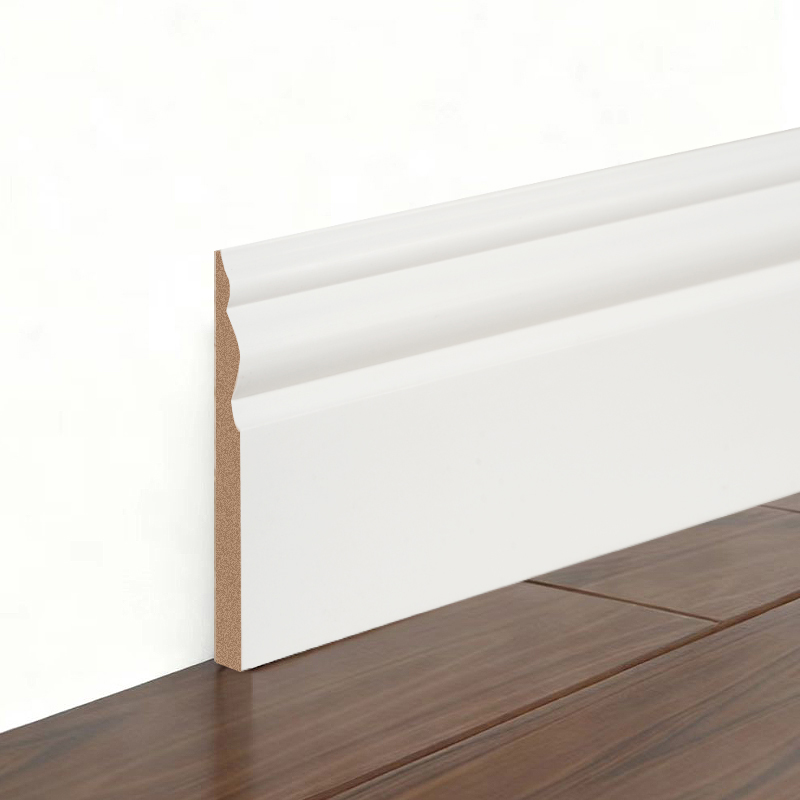 MDF Süpürgelik (Dolgu Astarlı ve İnci Beyazı)3/5' x 3 7/8'