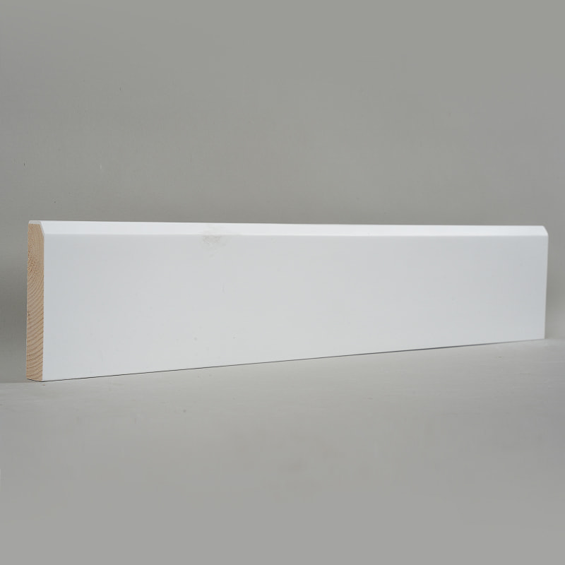 Çam Ahşap Süpürgelik (Dolgu Astarlı ve Boyalı)- Beyaz 3/5' x 3 1/6'-A