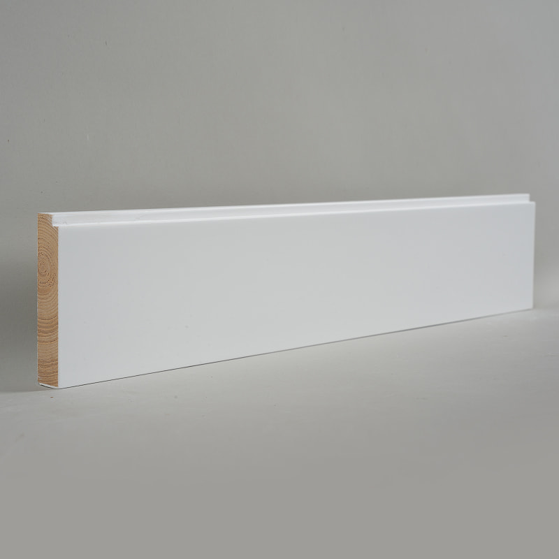 Çam Ahşap Süpürgelik (Dolgu Astarlı ve Boyalı)- Beyaz 3/5' x 3 1/6'-A1